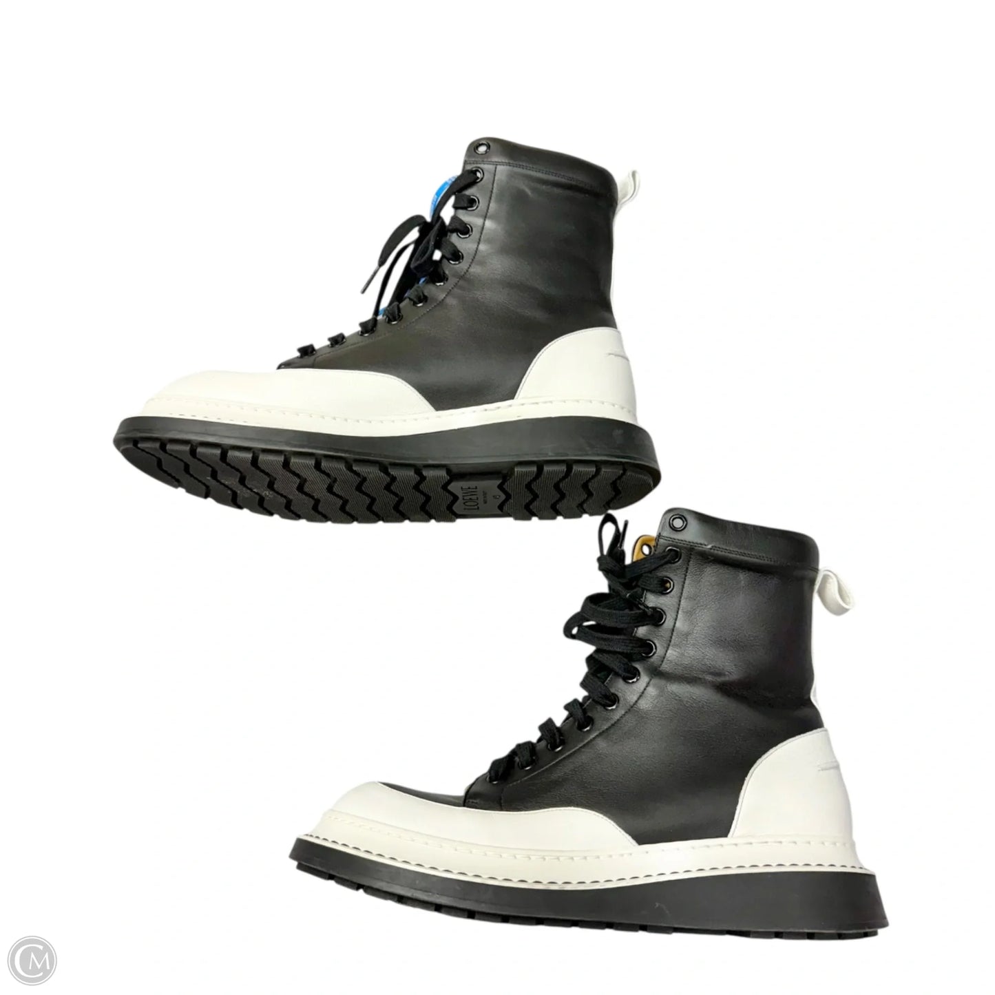 Boots Luxury Designer By Loewe In Black & White, Size: 9.5