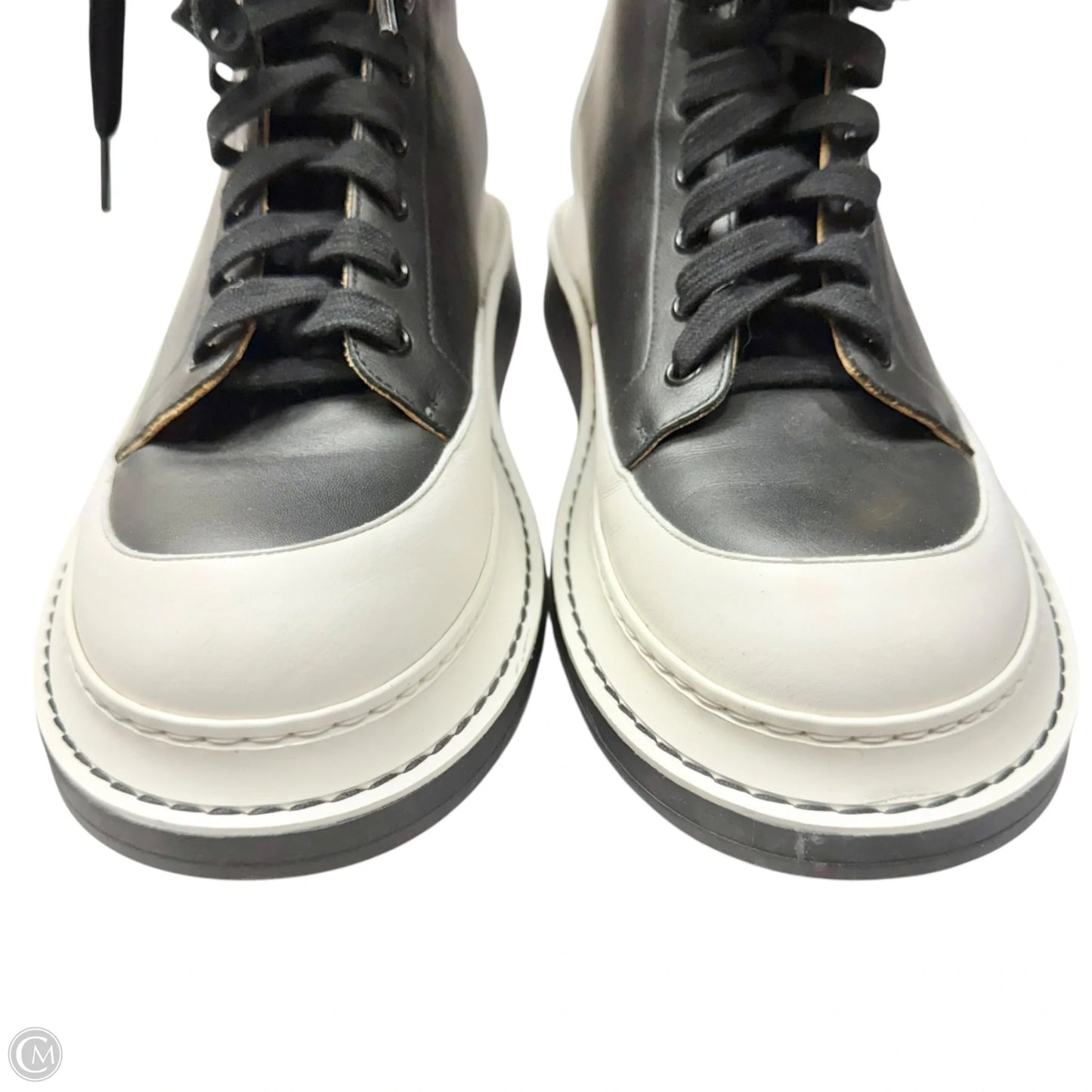 Boots Luxury Designer By Loewe In Black & White, Size: 9.5