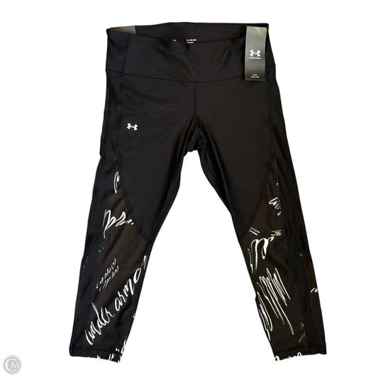 Athletic Leggings By Under Armour In Black & White, Size: Xl