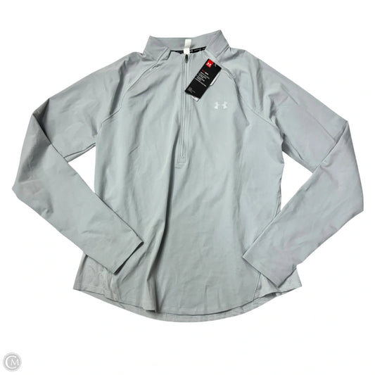 Athletic Top Long Sleeve Collar By Under Armour In Grey, Size: Xl