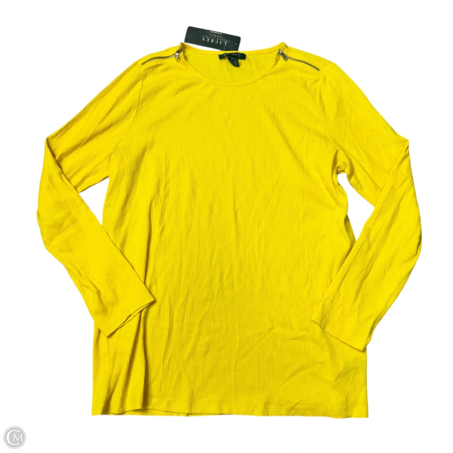 Top Long Sleeve By Lauren By Ralph Lauren In Yellow, Size: 2x