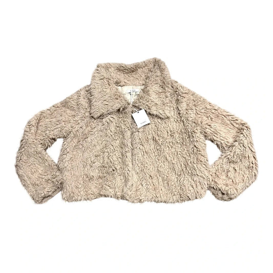 Jacket Faux Fur & Sherpa By Sioni In Tan, Size: L