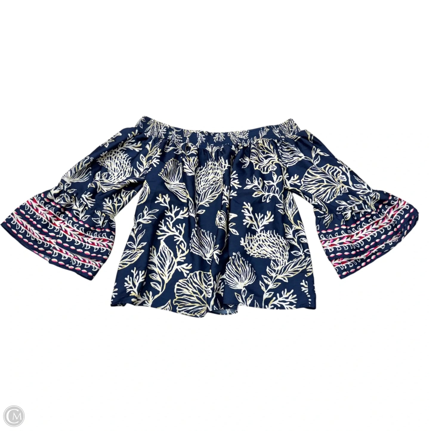Top 3/4 Sleeve Designer By Lilly Pulitzer In Navy, Size: Xl