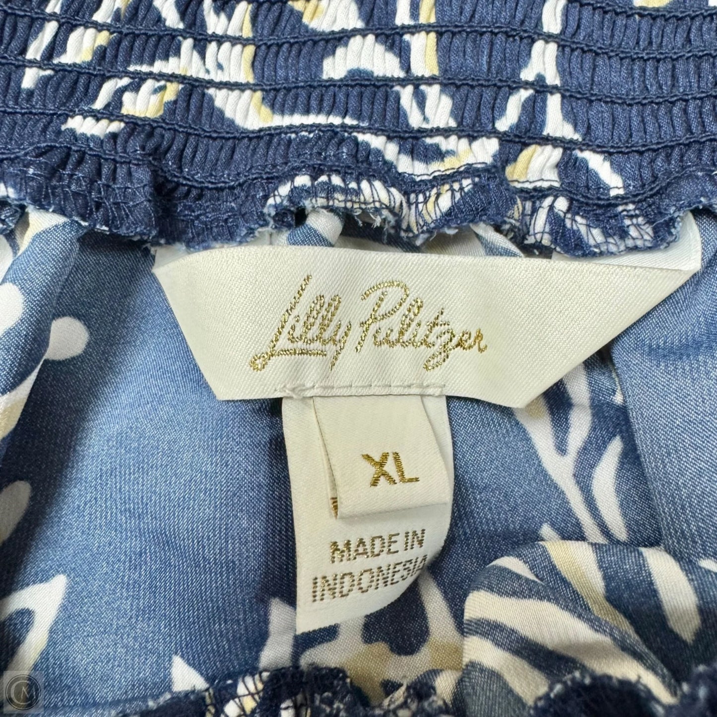 Top 3/4 Sleeve Designer By Lilly Pulitzer In Navy, Size: Xl