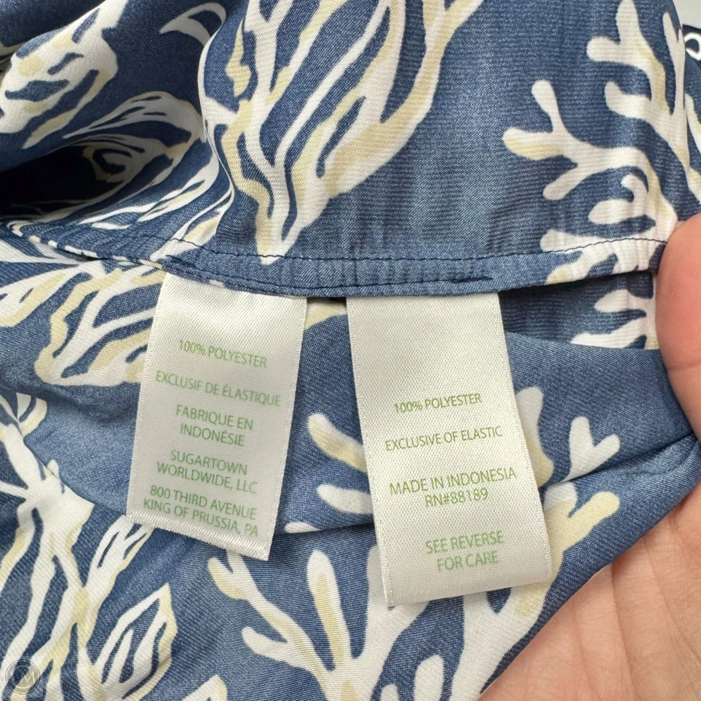 Top 3/4 Sleeve Designer By Lilly Pulitzer In Navy, Size: Xl