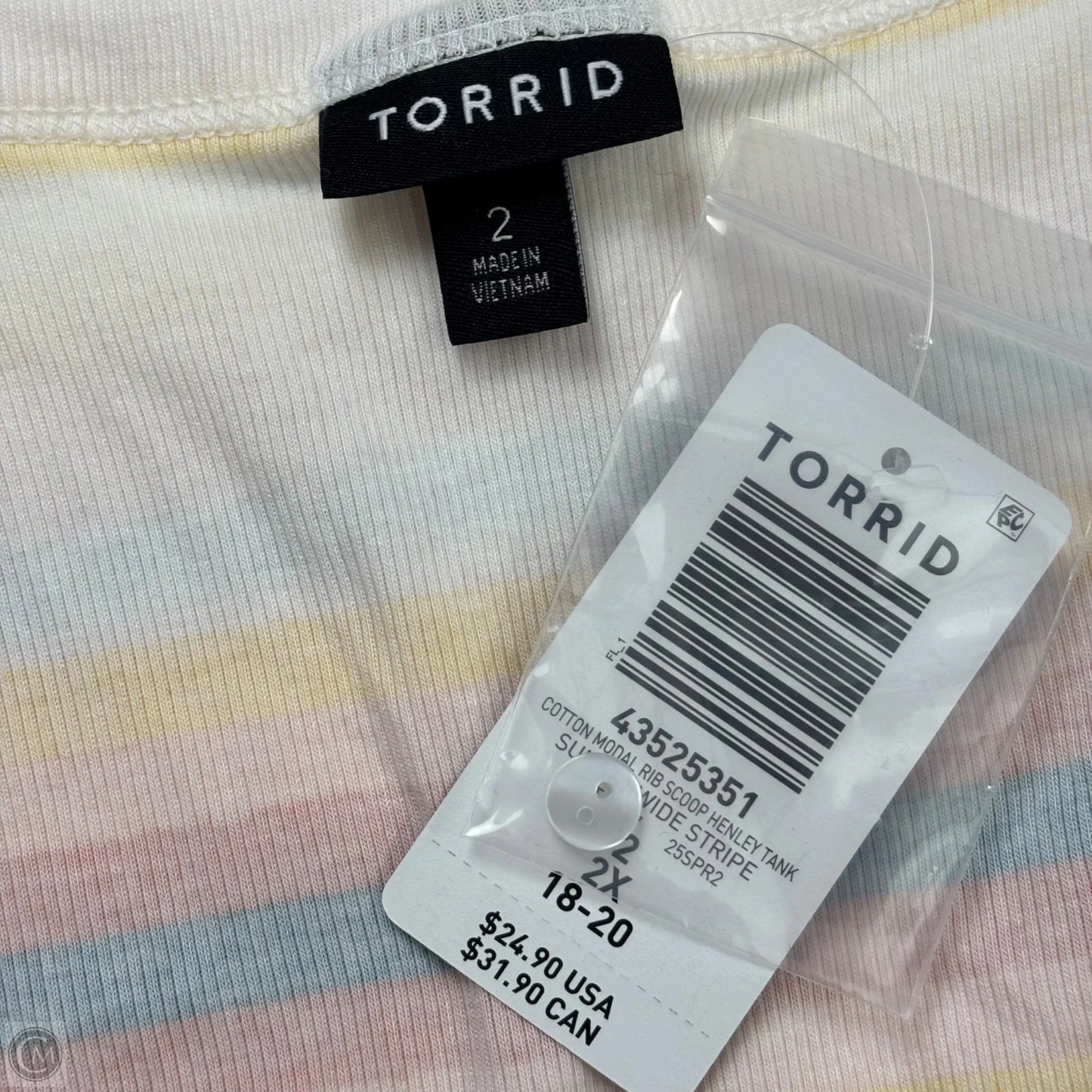 Top Sleeveless By Torrid In Striped Pattern, Size: 2x