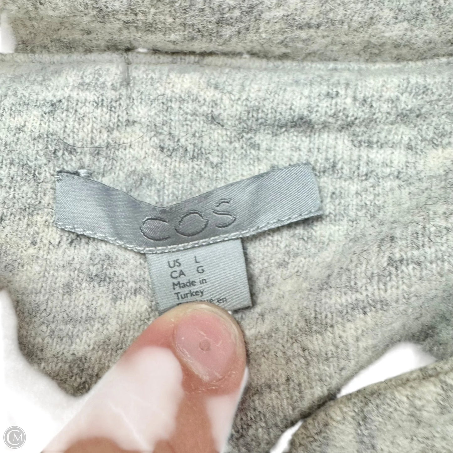 Coat Wool By Cos In Grey, Size: L