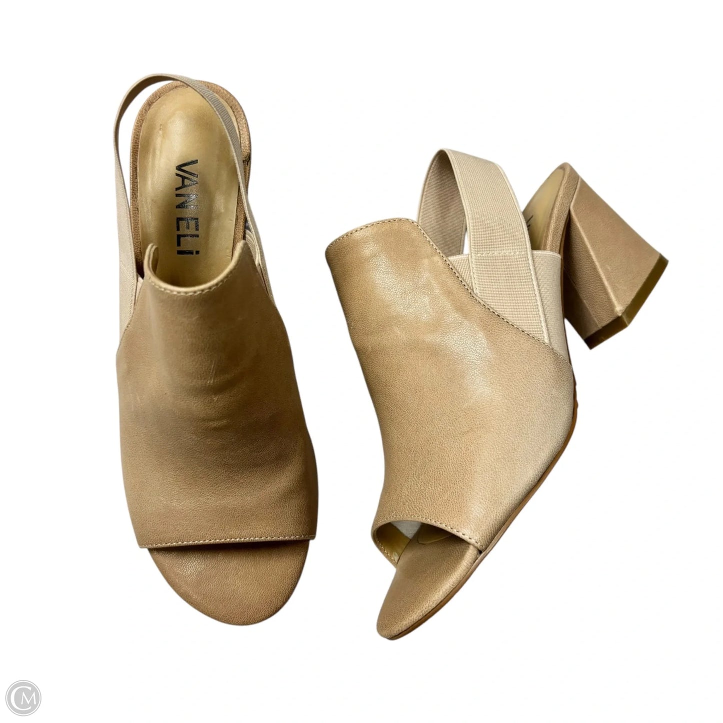 Sandals Heels Block By Vaneli In Tan, Size: 5