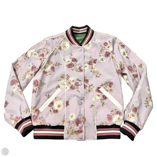Jacket Designer By Coach In Floral Print, Size: M
