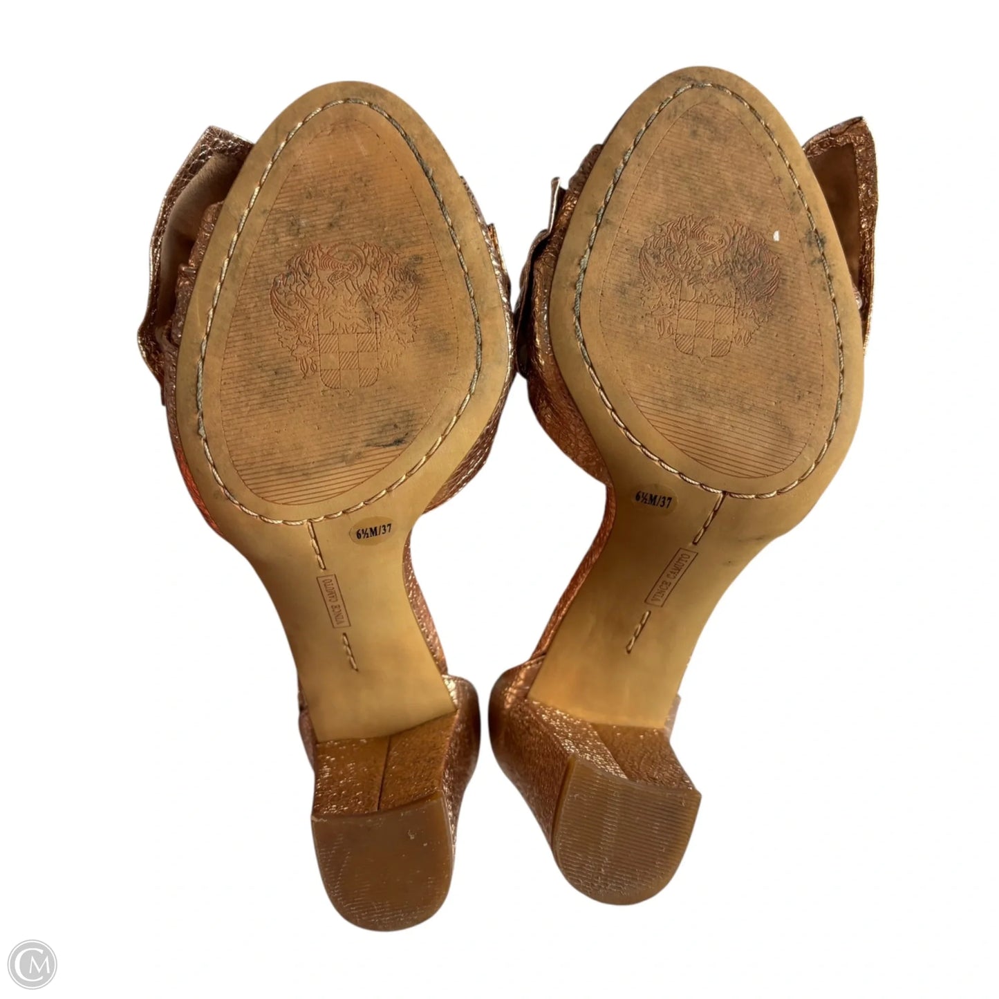 Sandals Heels Block By Vince Camuto In Rose Gold, Size: 6.5