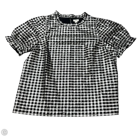 Top Short Sleeve By J. Crew In Black & Silver, Size: M