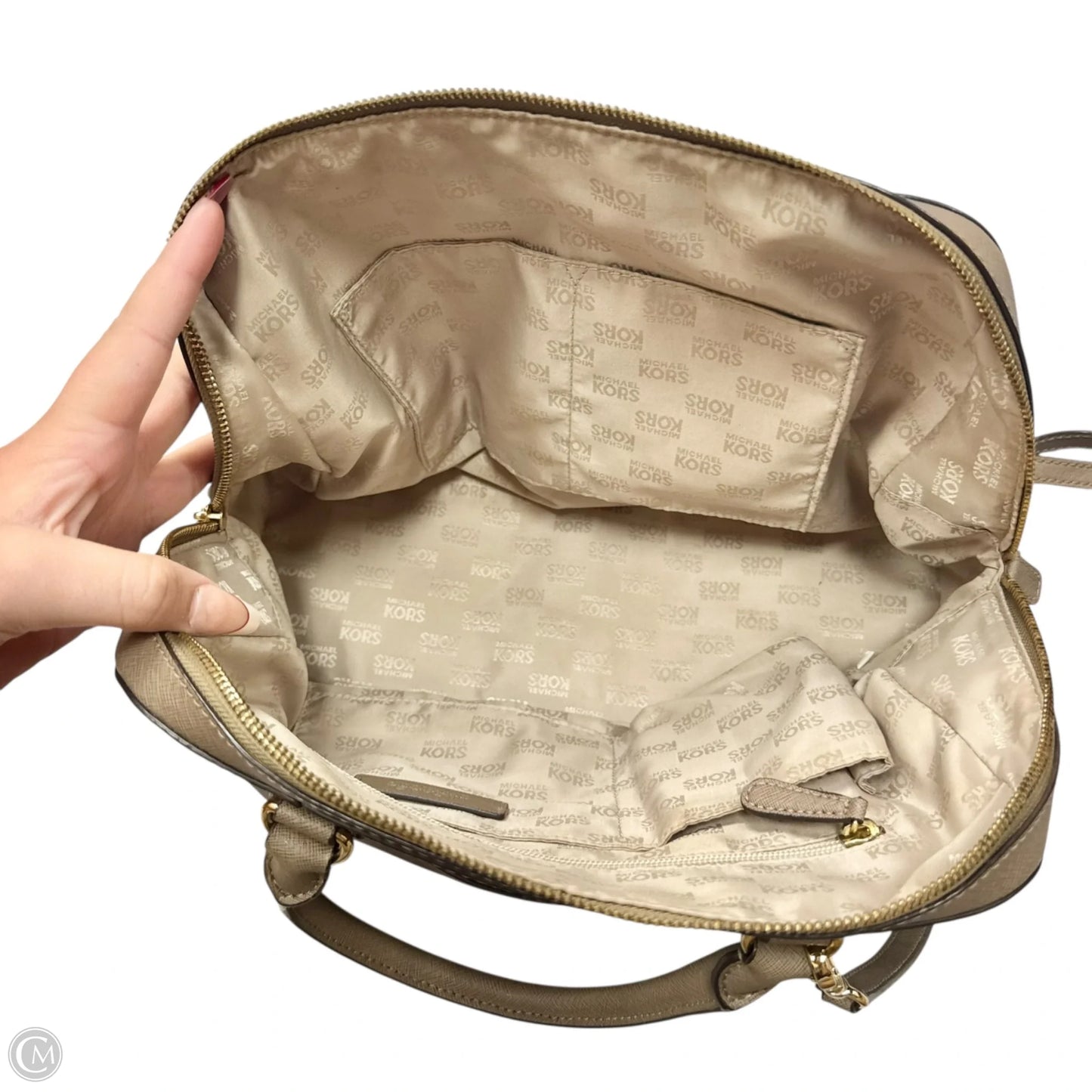 Handbag Leather By Michael By Michael Kors, Size: Large