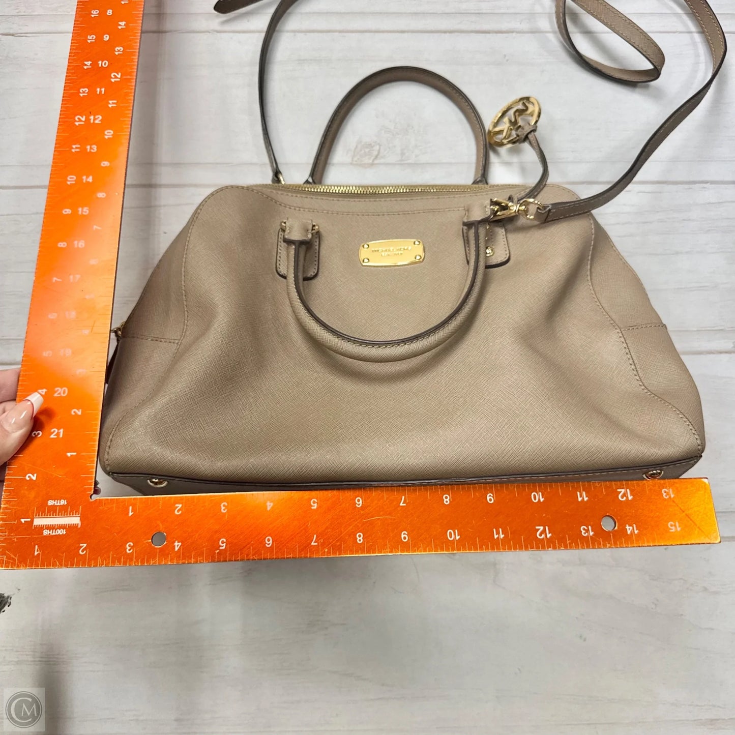 Handbag Leather By Michael By Michael Kors, Size: Large