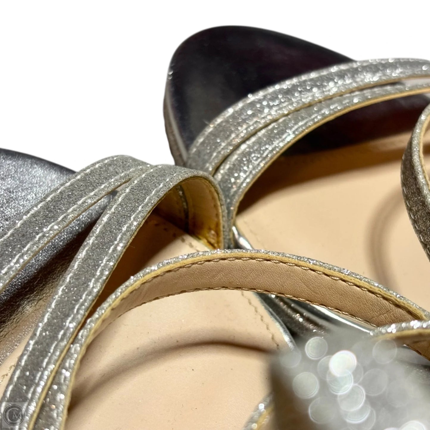 Sandals Heels Stiletto By Nina In Silver, Size: 10