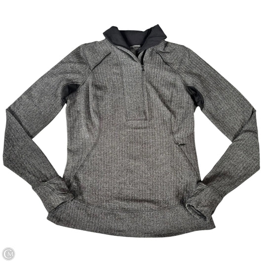 Athletic Top Long Sleeve Collar By Lululemon In Grey, Size: M