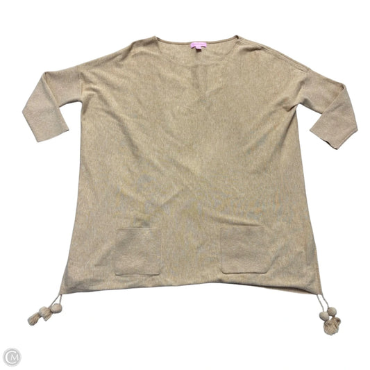 Top 3/4 Sleeve Designer By Lilly Pulitzer In Tan, Size: S