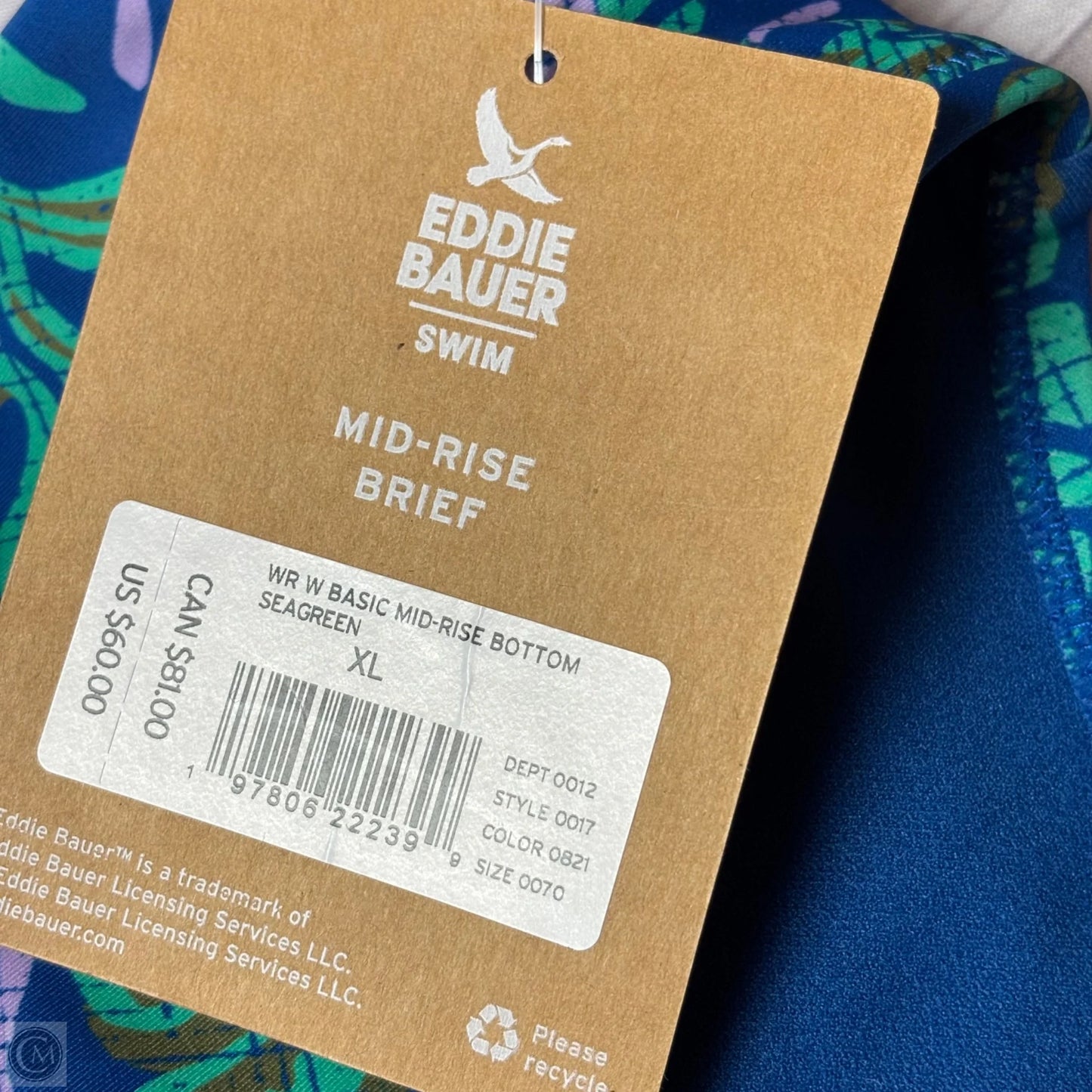 Swimsuit Bottom By Eddie Bauer In Tropical Print, Size: Xl