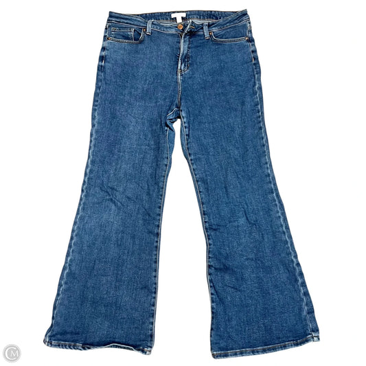 Jeans Flared By Lc Lauren Conrad In Blue Denim, Size: 16