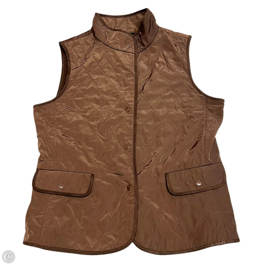 Vest Puffer & Quilted By Talbots In Brown, Size: M