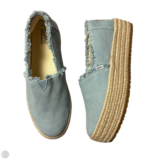 Shoes Heels Platform By Toms In Blue Denim, Size: 7.5