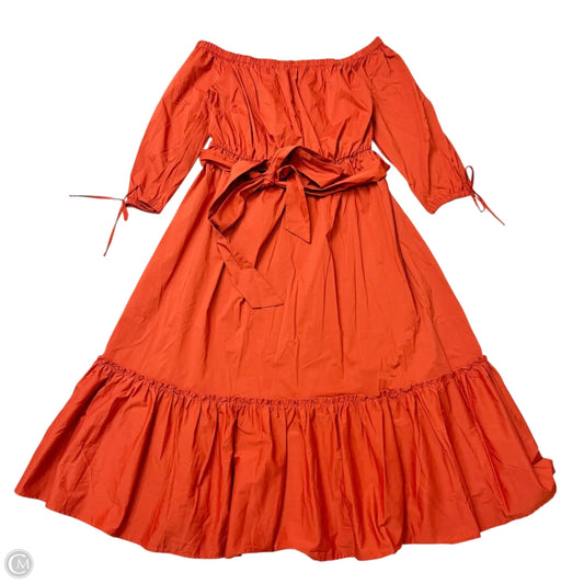 Dress Casual Midi By Eloquii In Orange, Size: Xl