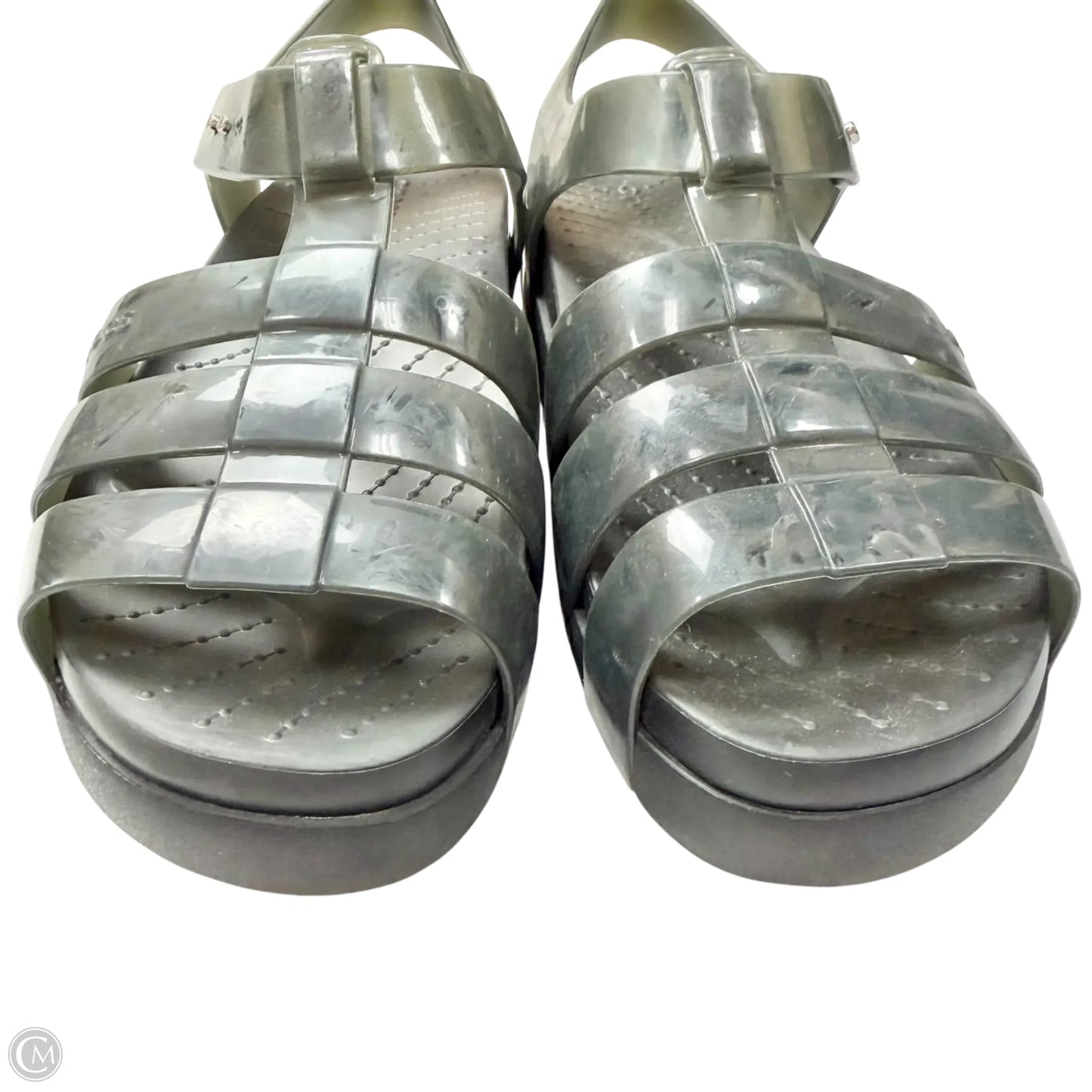 Sandals Flats By Crocs In Black, Size: 9