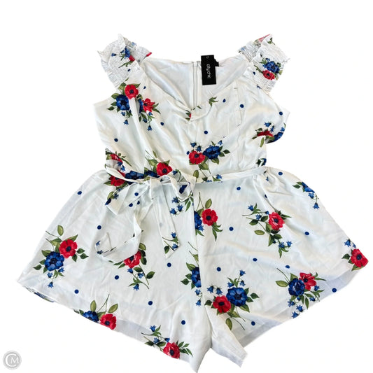 Romper By City Chic In Floral Print, Size: 2x