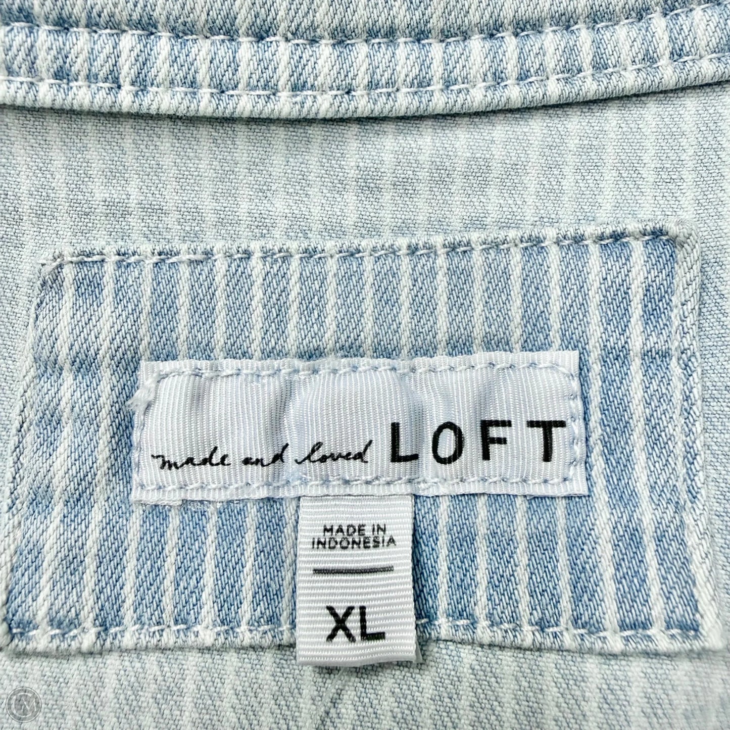 Jacket Denim By Loft In Blue Denim, Size: Xl
