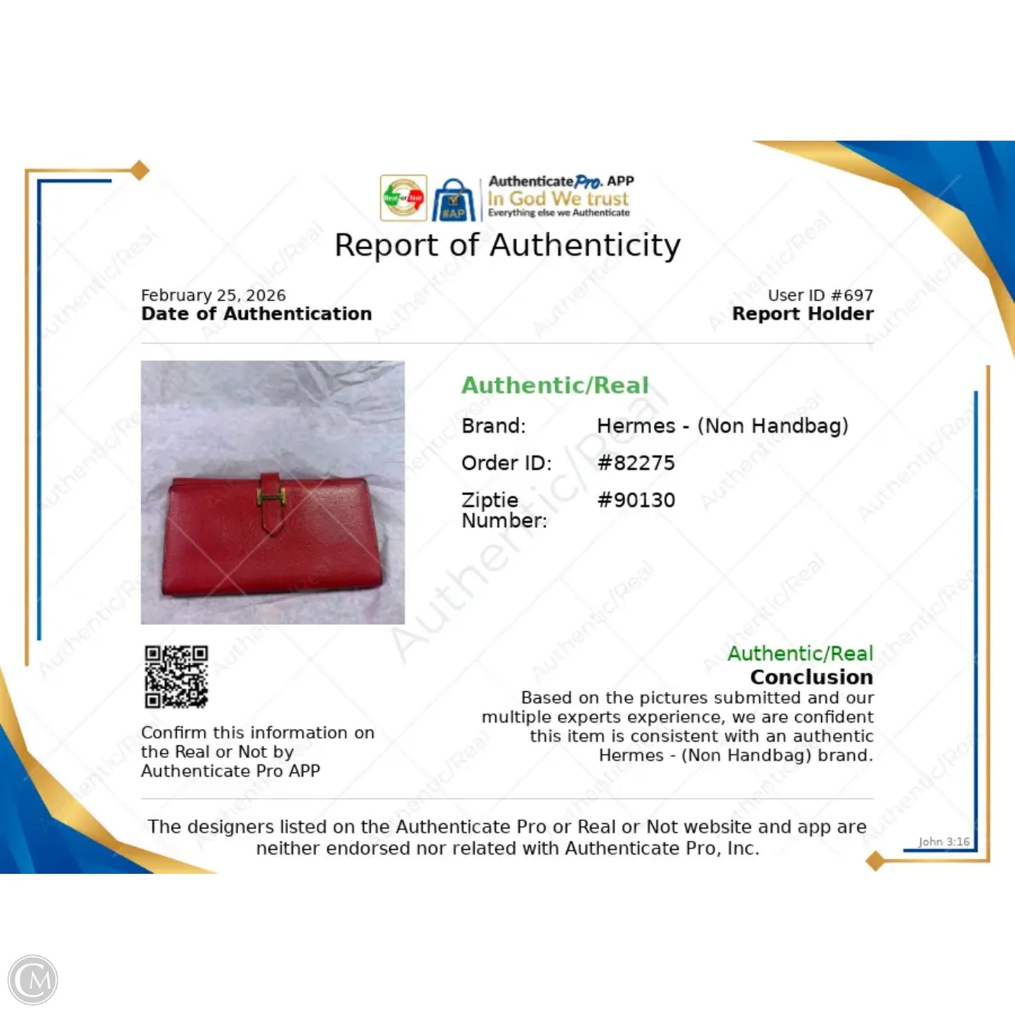 Wallet Luxury Designer By Hermes, Size: Medium