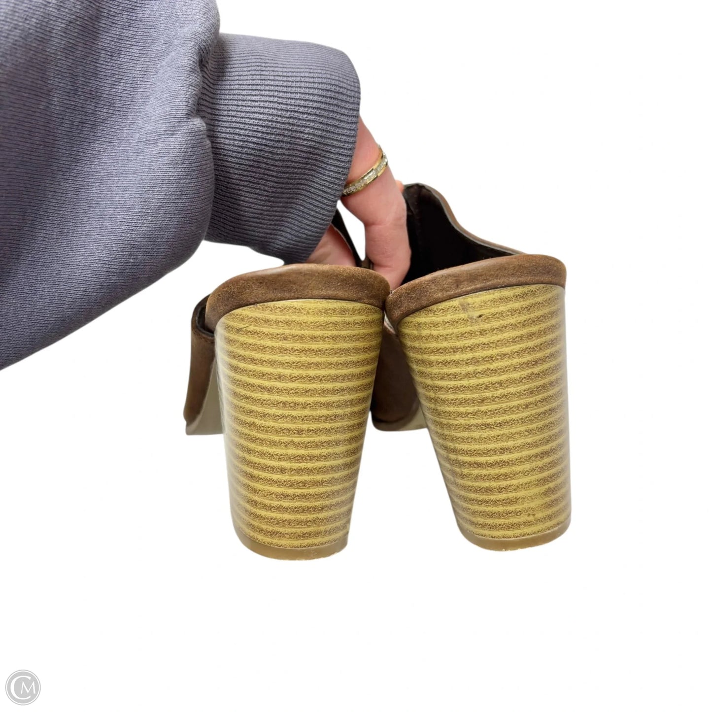 Sandals Heels Block By Refresh In Brown, Size: 10