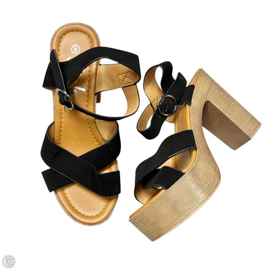 Sandals Heels Block By Shein In Black, Size: 8