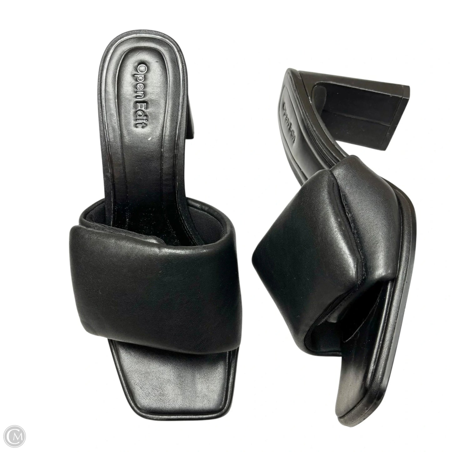 Sandals Heels Block By Open Edit In Black, Size: 8