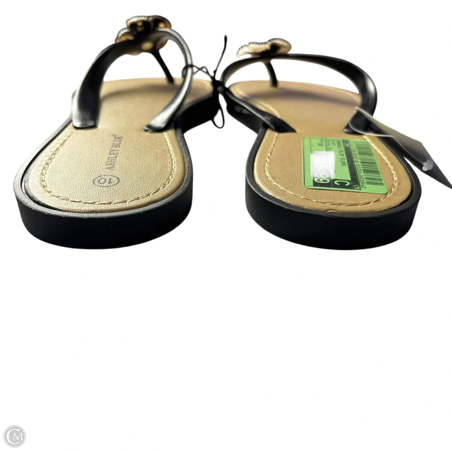 Sandals Flip Flops By Ashely Blue In Black, Size: 10