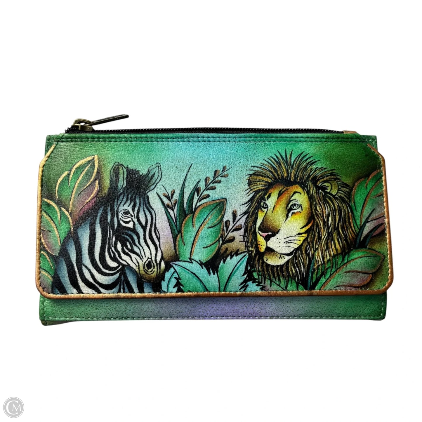 Wallet Leather By Anuschka, Size: Medium