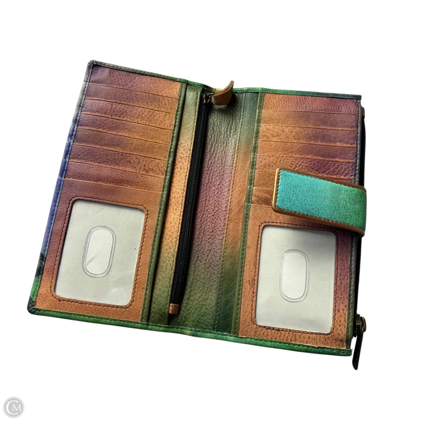 Wallet Leather By Anuschka, Size: Medium