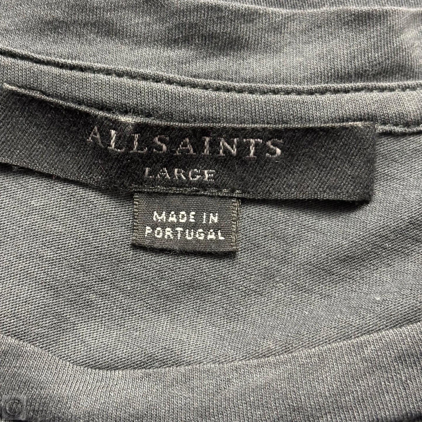 Top Short Sleeve Designer By All Saints In Grey, Size: L