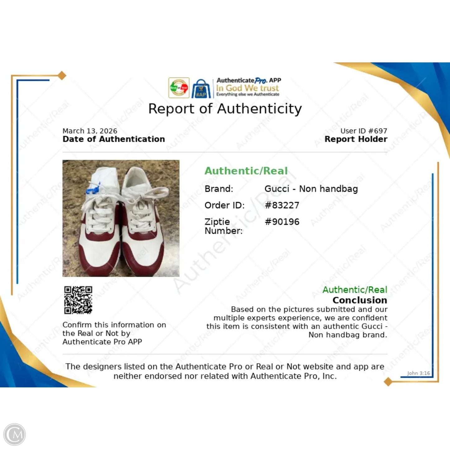 Shoes Luxury Designer By Gucci In Red & White, Size: 5.5
