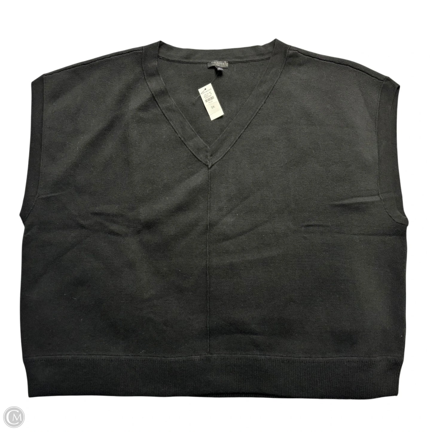 Vest Sweater By Talbots In Black, Size: 3x