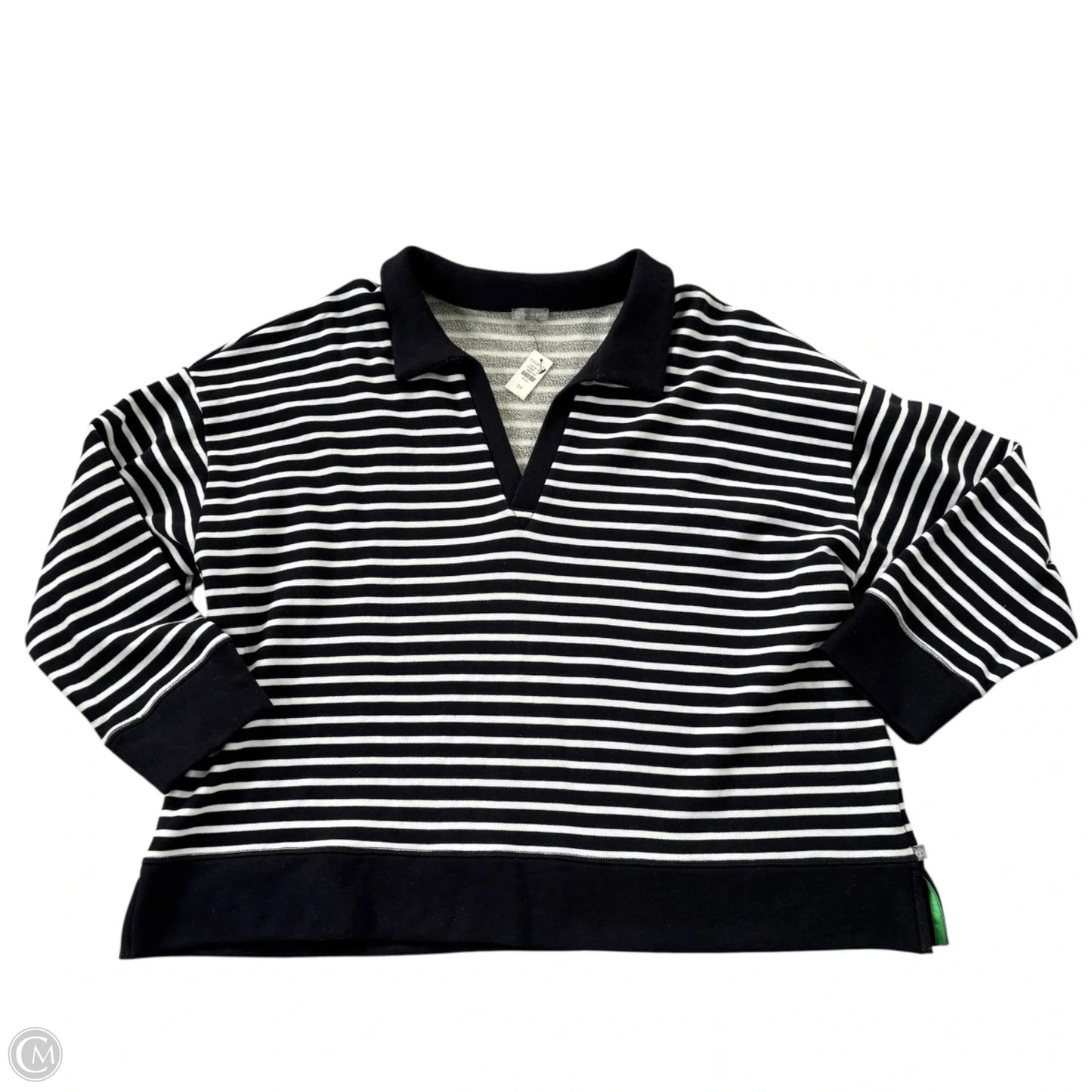 Sweatshirt Collar By Talbots In Striped Pattern, Size: 3x