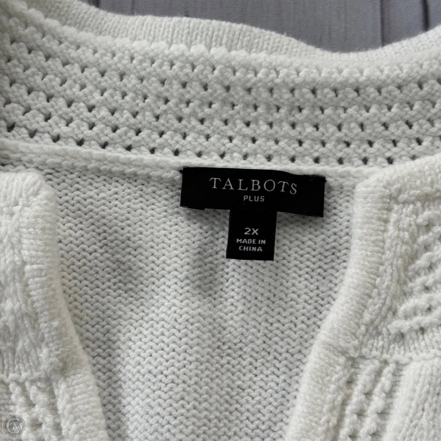 Sweater By Talbots In White, Size: 2x