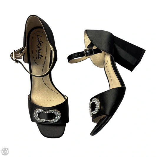 Sandals Heels Block By Life Stride In Black, Size: 8.5