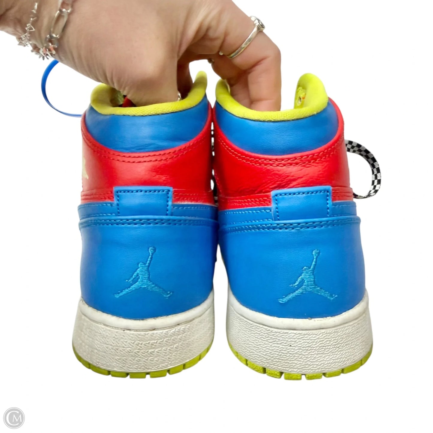Shoes Luxury Designer By Jordan In Blue & Red, Size: 6.5