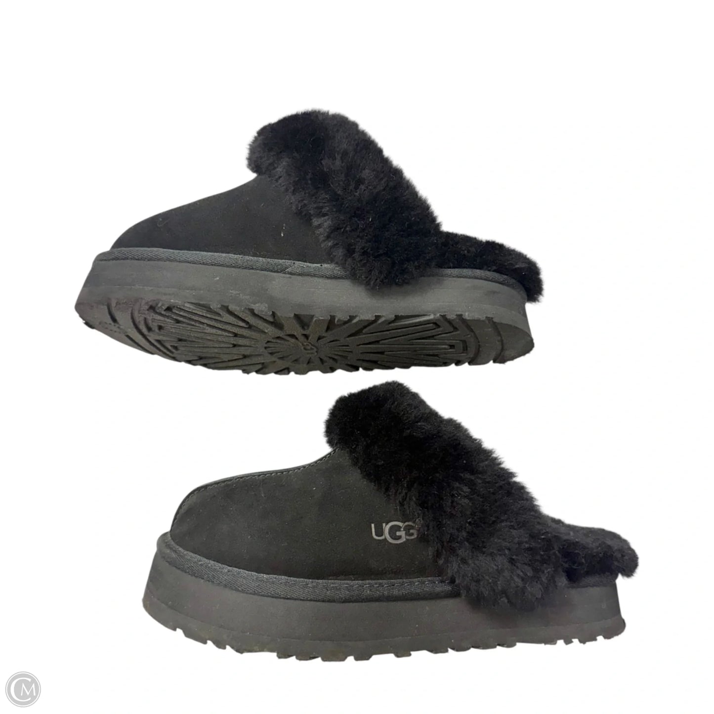 Slippers Designer By Ugg In Black, Size: 6