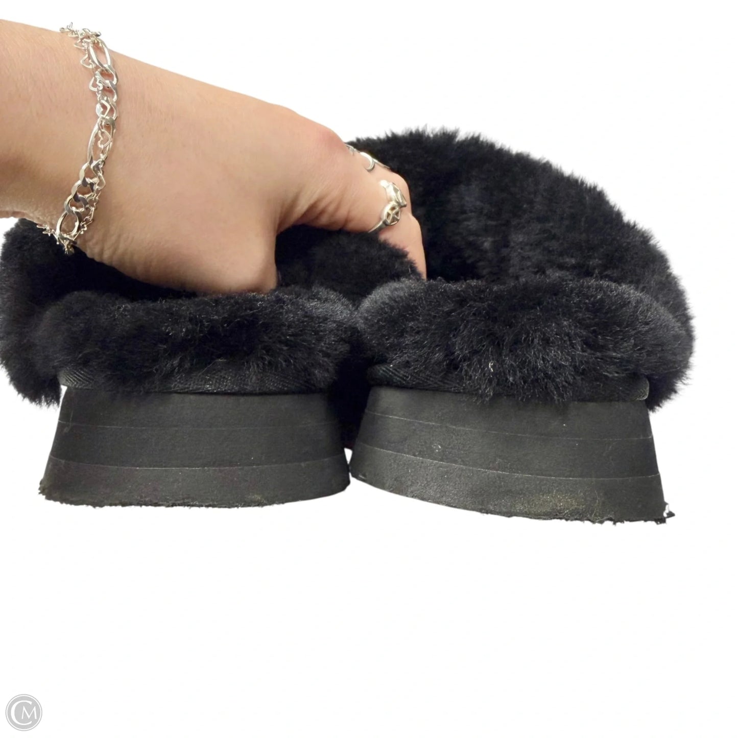 Slippers Designer By Ugg In Black, Size: 6