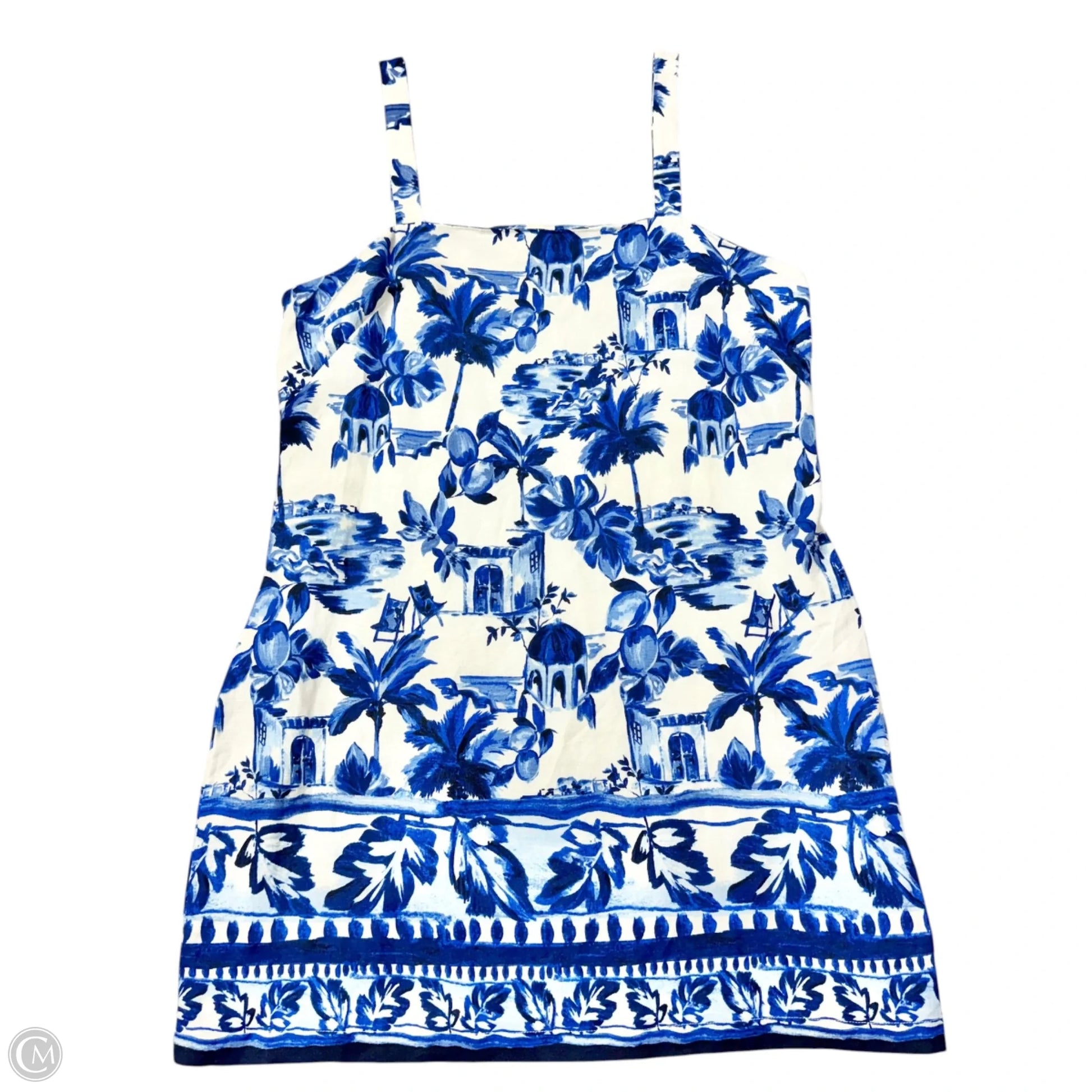 Dress Casual Short By Loft In Blue & White, Size: L – Clothes Mentor Springfield PA #217