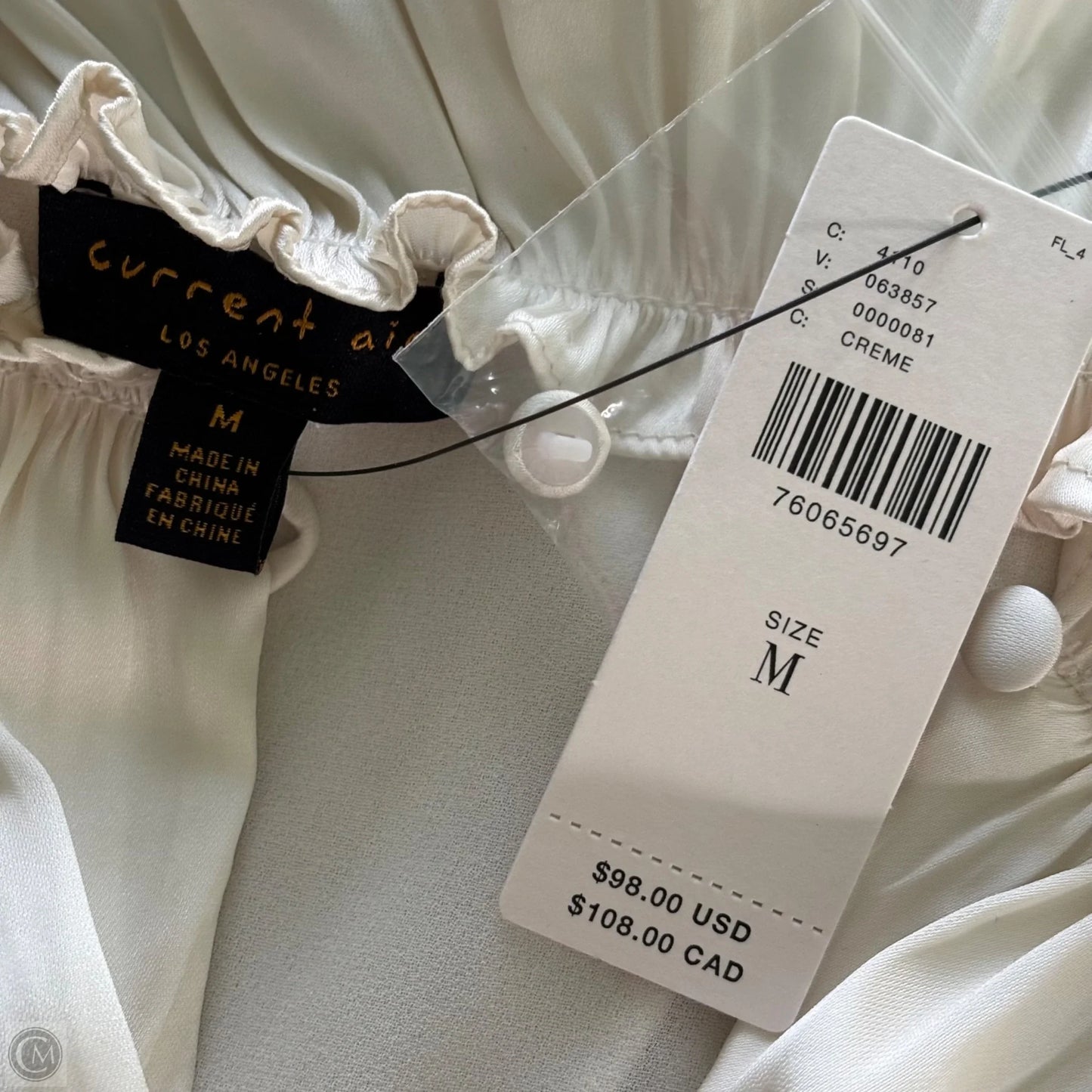 Blouse Sleeveless By Current Air In Cream, Size: M
