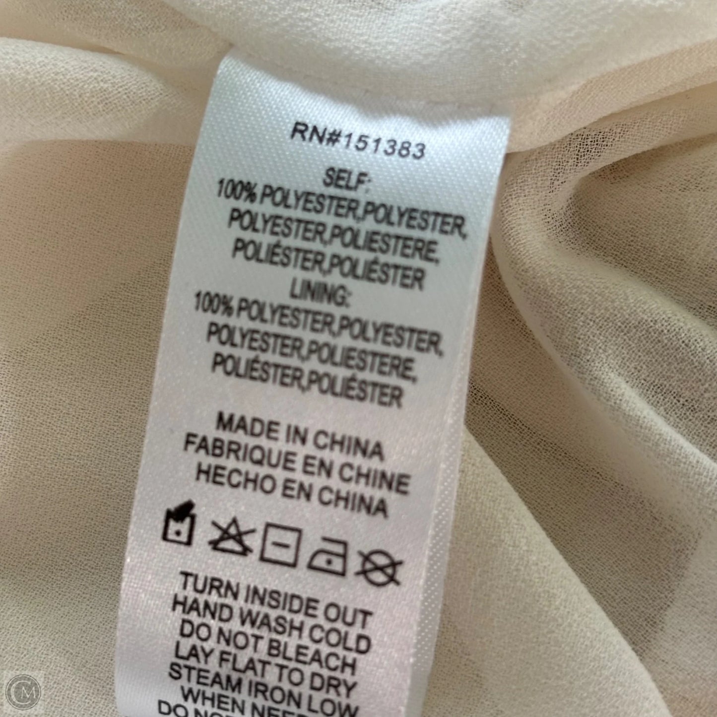 Blouse Sleeveless By Current Air In Cream, Size: M
