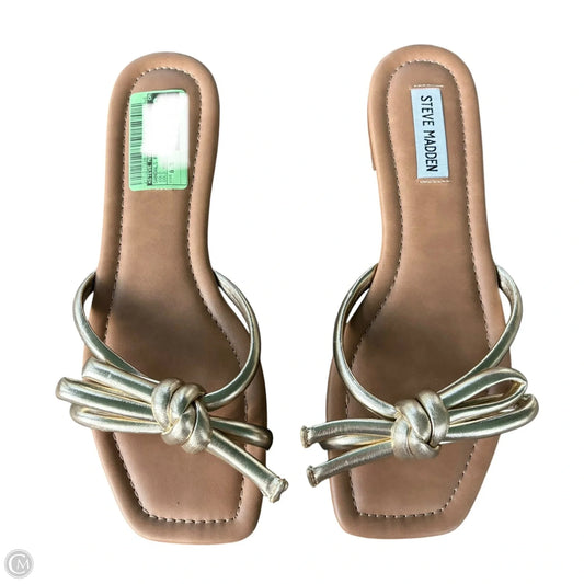 Sandals Flats By Steve Madden In Gold, Size: 8.5