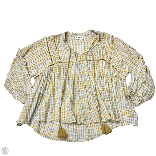 Top Long Sleeve By Barok Paris In Yellow, Size: L