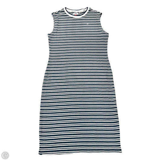 Dress Casual Midi By Tommy Hilfiger In Striped Pattern, Size: L